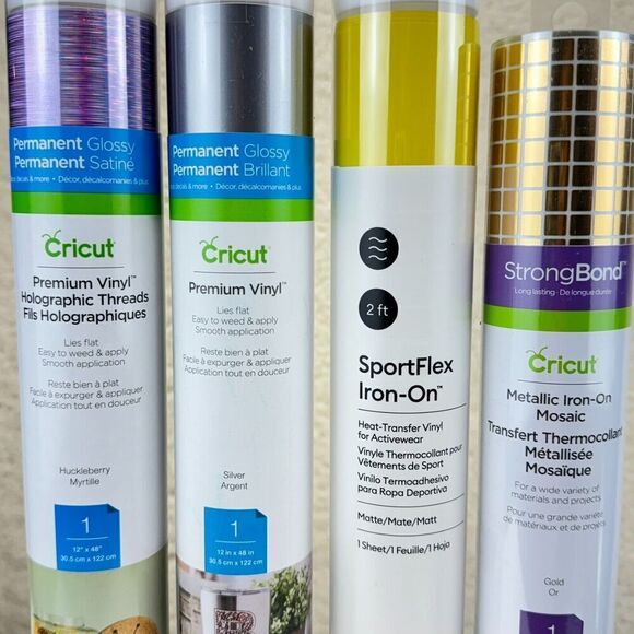 Cricut Set Premium Vinyl Permanent SportFlex Iron-On Removable Pens Metallic Mat - Picture 4 of 10